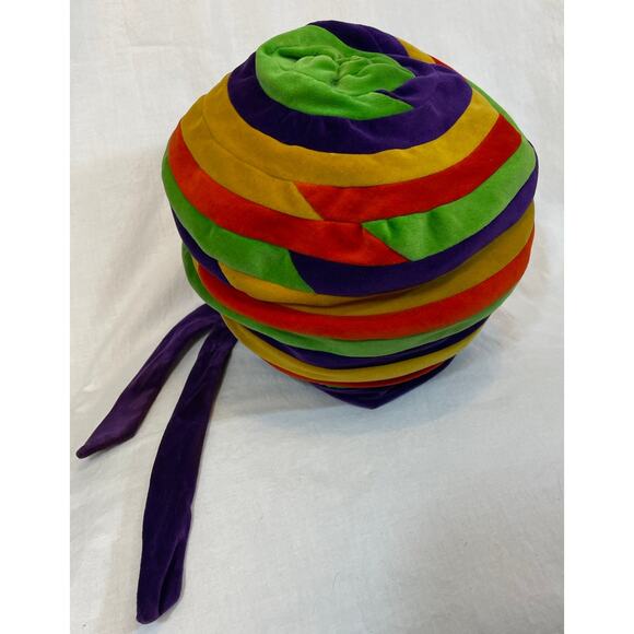 Vtg 50s 60s New Look Velvet Color Block Turban Bee Hive Hat Belmar B Altman Co - Picture 6 of 15